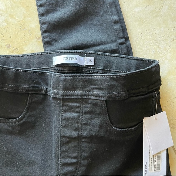 NWT Just Fab Women's Black Onyx High Rise Skinny Denim Jeggings Jeans Size Small - Picture 3 of 3